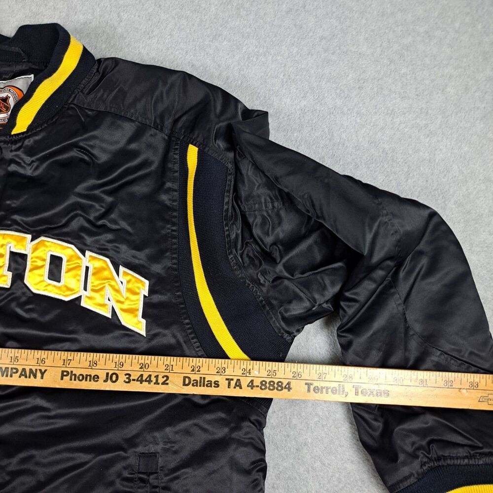 Vtg Boston Bruins G-III & Carl Banks Satin Bomber Jacket Mens L NHL Snap Up - Picture 7 of 16